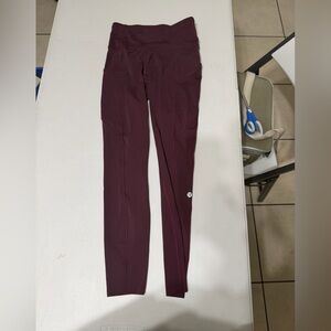 Lululemon Athletica Burgundy Leggings with Logo